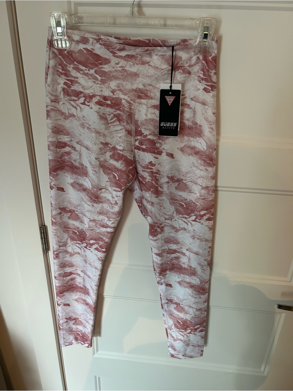 Guess Active Pink and White Marble Leggings